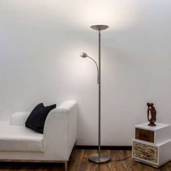 Lindby LED stropná podložka Malea, 180 cm, nikel, čítacie rameno