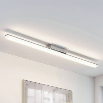 Lindby LED stropné kúpeľňové svietidlo Levke, 100 cm, stmievateľné, IP44