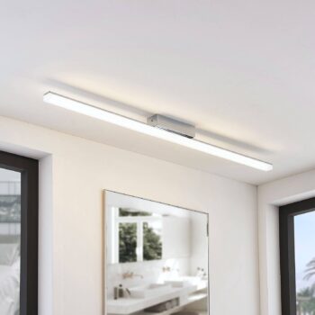 Lindby LED stropné kúpeľňové svietidlo Levke, 116 cm, stmievateľné, IP44