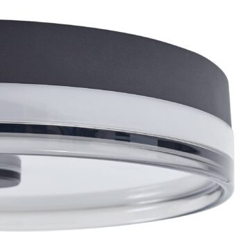 Lindby LED stropné svietidlo Aldorin, 40 cm, čierna farba, plast