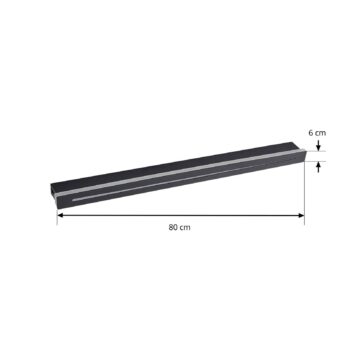 Lindby LED stropné svietidlo Benario, čierne, hliník, 80 cm