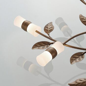Lindby LED stropné svietidlo Bentas, bronz, kov, Ø 80cm