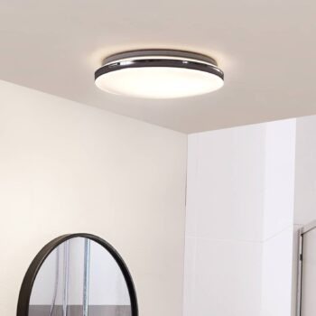 Lindby LED stropné svietidlo Comora, Ø 35 cm, biele, IP44, 3000K