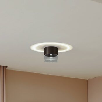 Lindby LED stropné svietidlo Dalila, čierne, Ø 10 cm, hliník