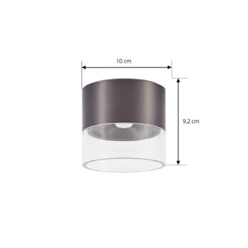 Lindby LED stropné svietidlo Dalila, čierne, Ø 10 cm, hliník
