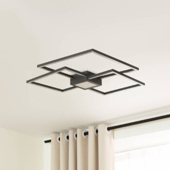 Lindby LED stropné svietidlo Duetto, 65 cm, antracit, 38 W, hliník