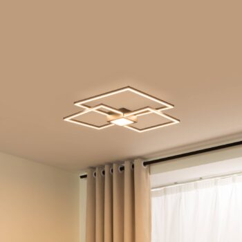 Lindby LED stropné svietidlo Duetto, 65 cm, antracit, 38 W, hliník