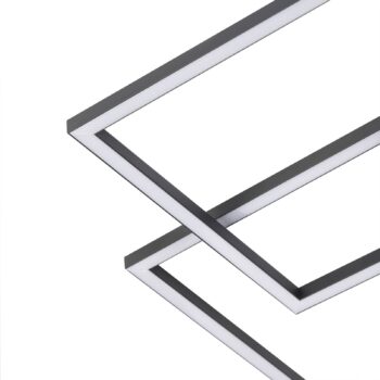 Lindby LED stropné svietidlo Duetto, 65 cm, antracit, 38 W, hliník