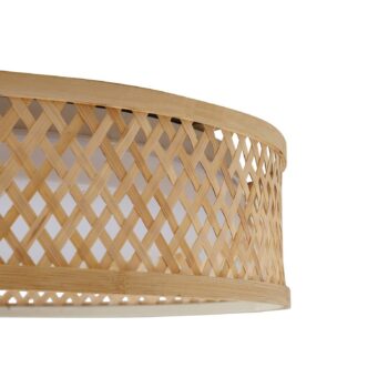 Lindby LED stropné svietidlo Eilif, bambus, Ø 40 cm