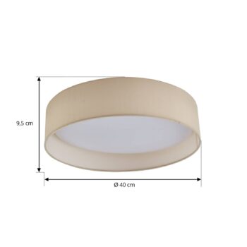 Lindby LED stropné svietidlo Eilif, látka, biela, Ø 40 cm, CCT