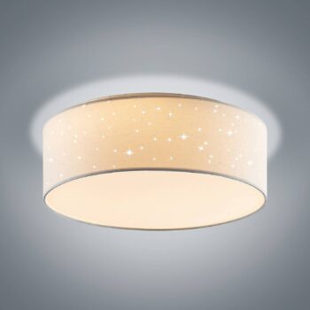 Lindby LED stropné svietidlo Ellamina, 40 cm, biela, textil
