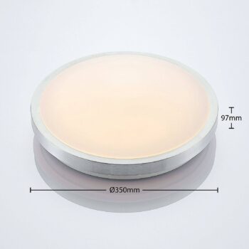 Lindby LED stropné svietidlo Emelie, Ø 35 cm, farba hliníka, kov