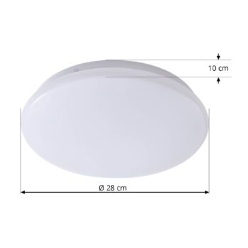Lindby LED stropné svietidlo Emeryn, CCT, stmievateľné, biele, Ø 28 cm