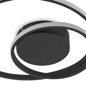 Lindby LED stropné svietidlo Emisua, čierne, CCT, stmievateľné