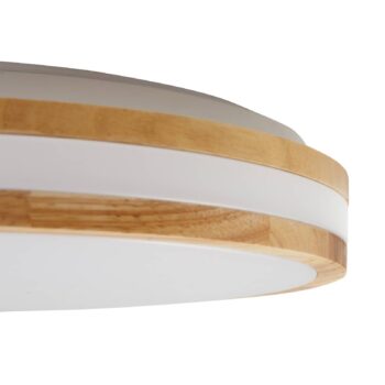 Lindby LED stropné svietidlo Emiva, Ø 39,5 cm, CCT, drevo