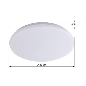 Lindby LED stropné svietidlo Eovi, Ø 33 cm, biela, 3 000 K, okrúhle
