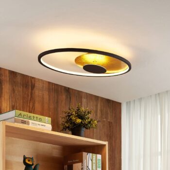 Lindby LED stropné svietidlo Feival, 61 cm, hrdzavé/zlaté, stmievateľné