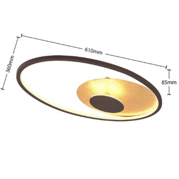 Lindby LED stropné svietidlo Feival, 61 cm, hrdzavé/zlaté, stmievateľné