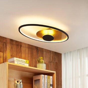 Lindby LED stropné svietidlo Feival, 73 cm, hrdzavé/zlaté, stmievateľné