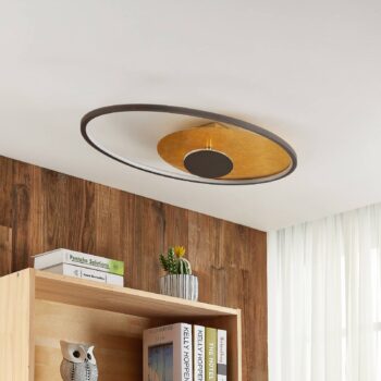 Lindby LED stropné svietidlo Feival, 73 cm, hrdzavé/zlaté, stmievateľné