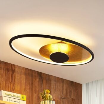 Lindby LED stropné svietidlo Feival, 73 cm, hrdzavé/zlaté, stmievateľné