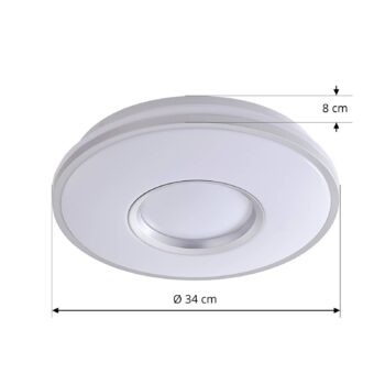 Lindby LED stropné svietidlo Furgo, strieborná/biela, plast, IP44