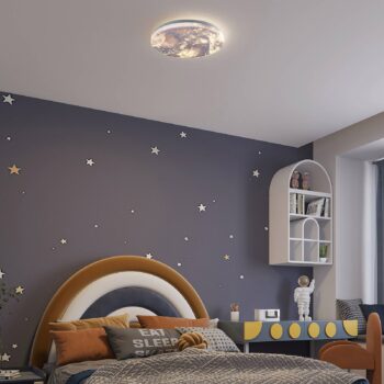 Lindby LED stropné svietidlo Gaios Ø 38 cm, modré, CCT, stmievateľné