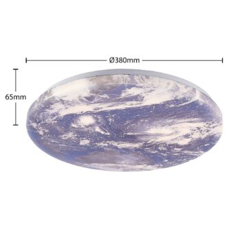 Lindby LED stropné svietidlo Gaios Ø 38 cm, modré, CCT, stmievateľné