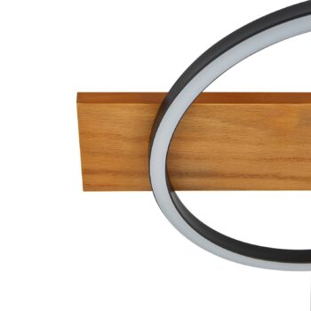 Lindby LED stropné svietidlo Galad, čierne, drevo, 3 svetlá, 98 cm