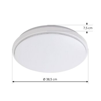 Lindby LED stropné svietidlo Glamo, Ø 39 cm, chróm, biela, IP44