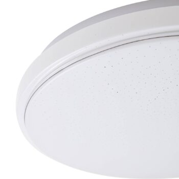 Lindby LED stropné svietidlo Glamo, Ø 39 cm, chróm, biela, IP44