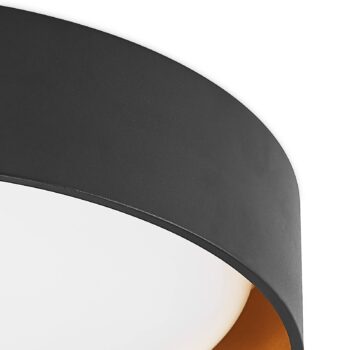 Lindby LED stropné svietidlo Gracjan, čierna farba, kov, CCT, Ø45cm