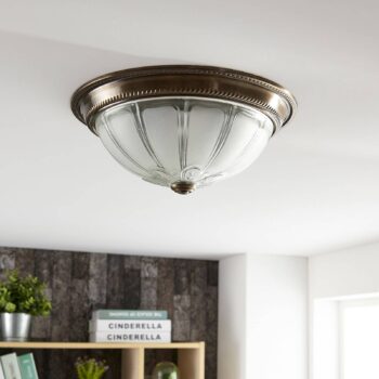 Lindby LED stropné svietidlo Henja, starožitná mosadz, Ø 32 cm, stmievateľné