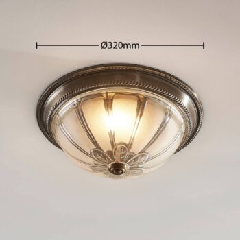 Lindby LED stropné svietidlo Henja, starožitná mosadz, Ø 32 cm, stmievateľné