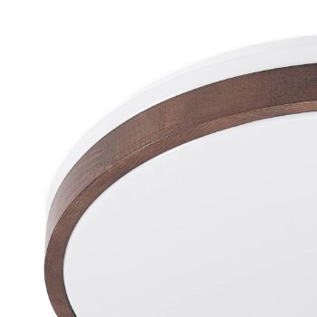 Lindby LED stropné svietidlo Hudsona, Ø 49 cm, drevo, hnedá