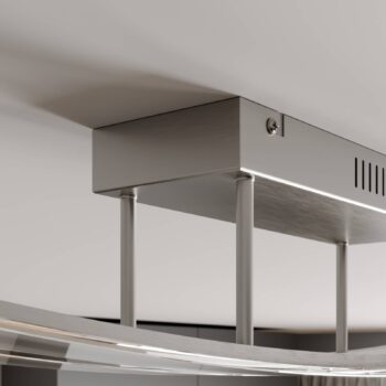 Lindby LED stropné svietidlo Jarda, sklo, dĺžka 134 cm, stmievateľné