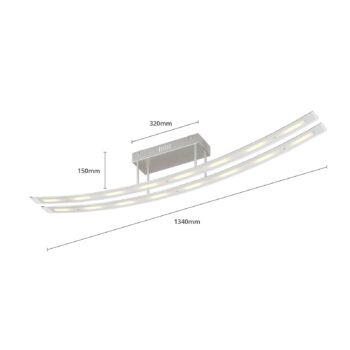 Lindby LED stropné svietidlo Jarda, sklo, dĺžka 134 cm, stmievateľné