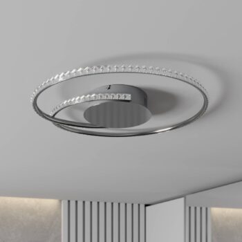 Lindby LED stropné svietidlo Joline, Ø 45 cm, kryštály, kov