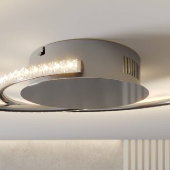 Lindby LED stropné svietidlo Joline, Ø 45 cm, kryštály, kov