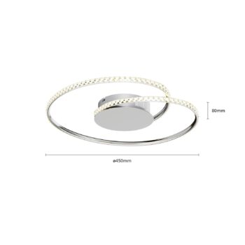 Lindby LED stropné svietidlo Joline, Ø 45 cm, kryštály, kov