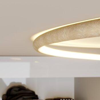 Lindby LED stropné svietidlo Joline, Ø 45 cm, zlatá farba, kov