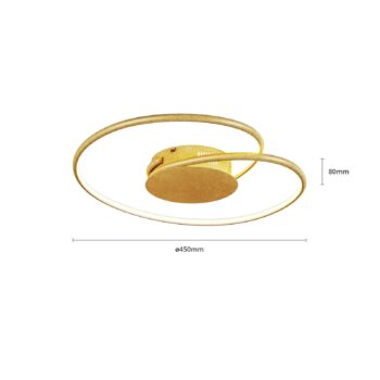 Lindby LED stropné svietidlo Joline, Ø 45 cm, zlatá farba, kov