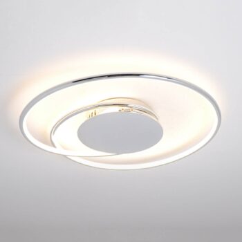Lindby LED stropné svietidlo Joline, Ø 46 cm, chrómová farba, kov