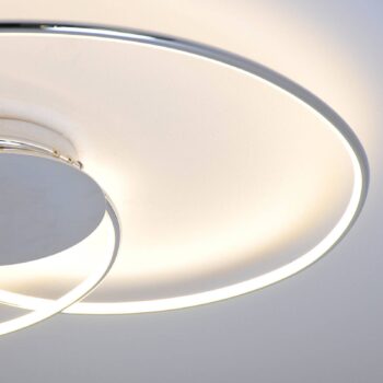 Lindby LED stropné svietidlo Joline, Ø 74 cm, chrómová farba, kov