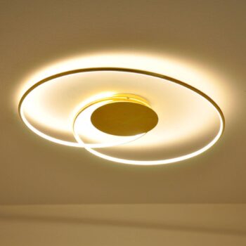 Lindby LED stropné svietidlo Joline, Ø 74 cm, zlatá farba, kov