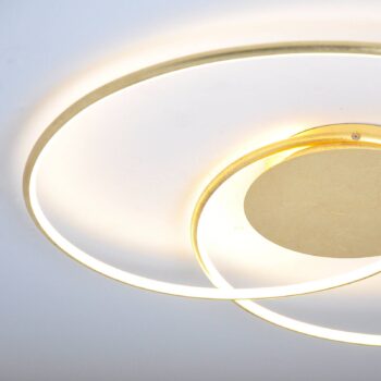 Lindby LED stropné svietidlo Joline, Ø 74 cm, zlatá farba, kov