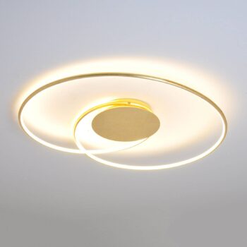 Lindby LED stropné svietidlo Joline, Ø 74 cm, zlatá farba, kov