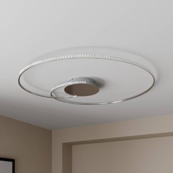 Lindby LED stropné svietidlo Joline, Ø 90 cm, kryštály, kov
