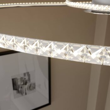Lindby LED stropné svietidlo Joline, Ø 90 cm, kryštály, kov