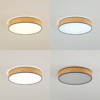 Lindby LED stropné svietidlo Jutis, béžová farba, morské riasy, Ø 50 cm